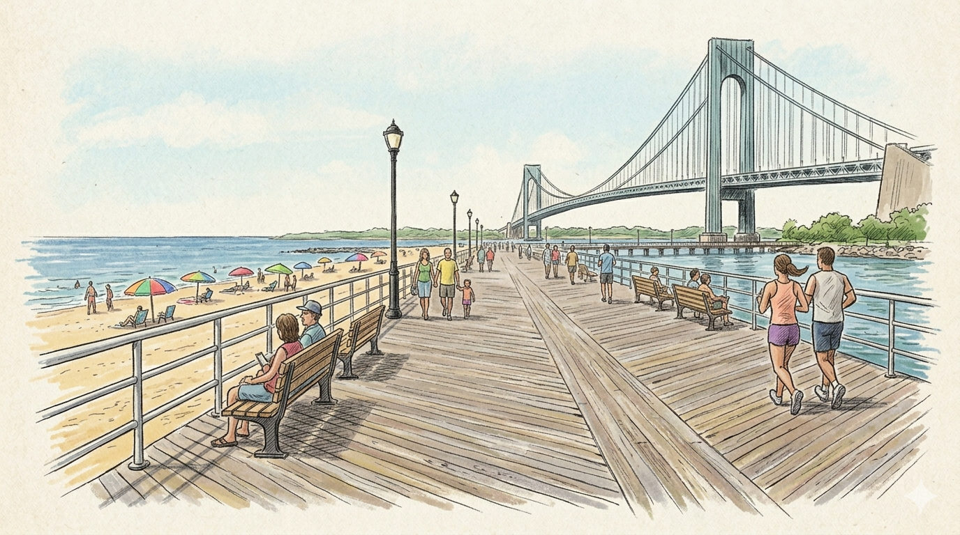 Illustration of Staten Island's East Shore.